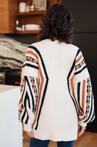Very J Holding On Aztec Print Cardigan