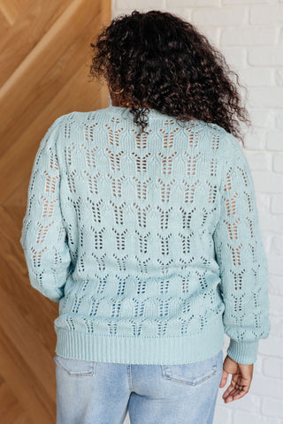 One Eleven North Hole In One Sheer Pointelle Knit Sweater
