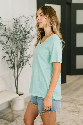 Dear Scarlett I Don't Have to Choose V-Neck Tee in Mint