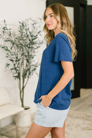 Dear Scarlett I Don't Have to Choose V-Neck Tee in Navy