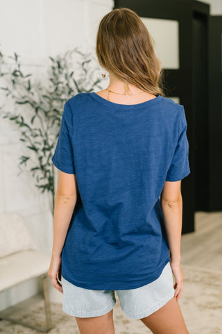 Dear Scarlett I Don't Have to Choose V-Neck Tee in Navy