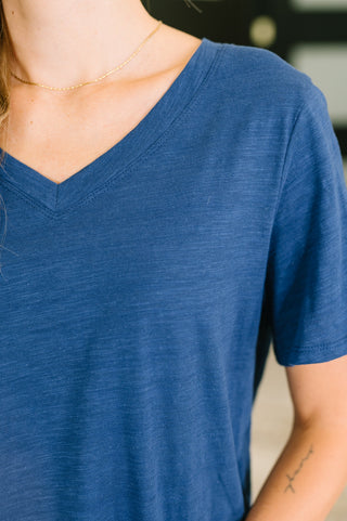 Dear Scarlett I Don't Have to Choose V-Neck Tee in Navy