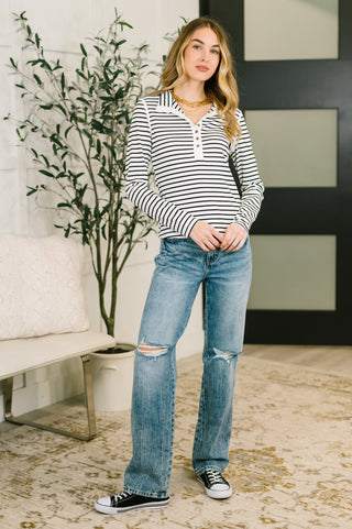 One Eleven North I Know What I Want Long Sleeve Henley Top