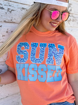 Texas True Threads Sunkissed In Blue Leopard Tee
