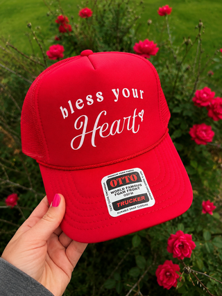 Southern Bliss Bless Your Heart Red Otto Trucker Hat