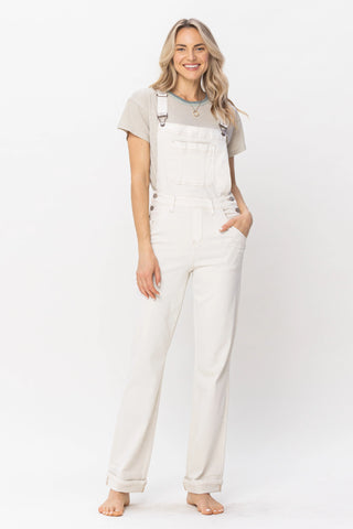 Judy Blue High Waist White Denim Overalls 88628 - Exclusive-Jeans-Sunshine and Wine Boutique