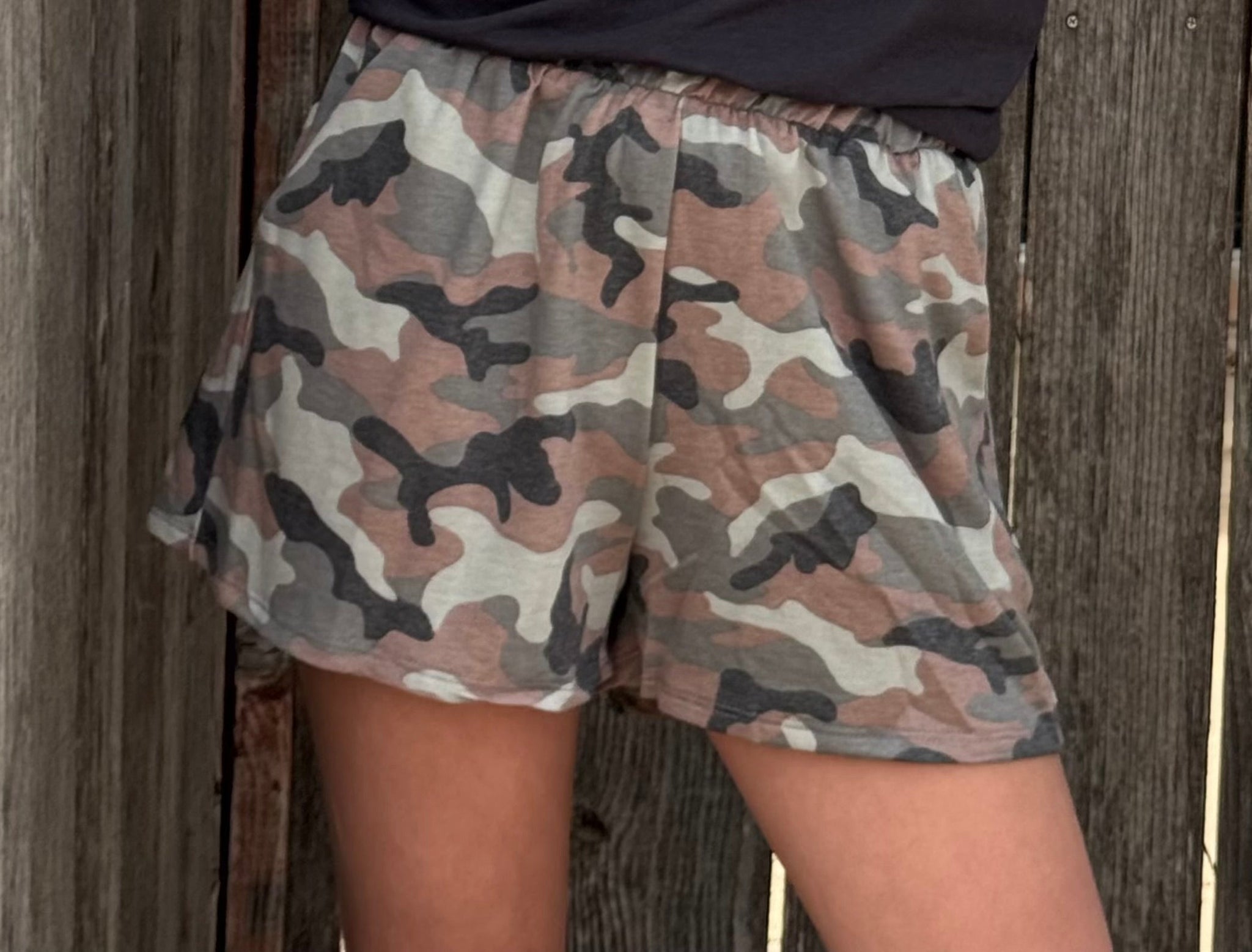 Texas True Threads Camo Print Shorts-Bottoms-Sunshine and Wine Boutique