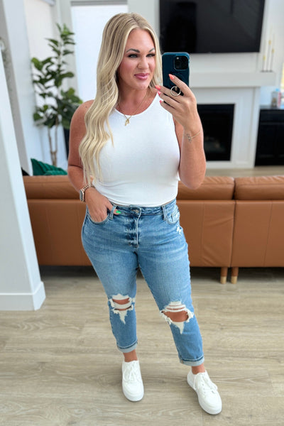 Judy Blue High Waist Distressed Boyfriend Jeans 88196 - Exclusive-Jeans-Sunshine and Wine Boutique