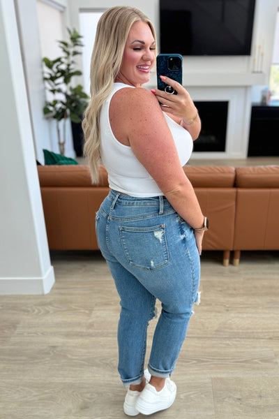 Judy Blue High Waist Distressed Boyfriend Jeans 88196 - Exclusive-Jeans-Sunshine and Wine Boutique