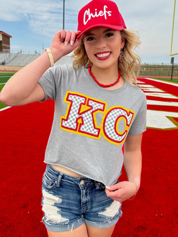 Texas True Threads KC Checkered Print Tee & Sweatshirt-Tees-Sunshine and Wine Boutique