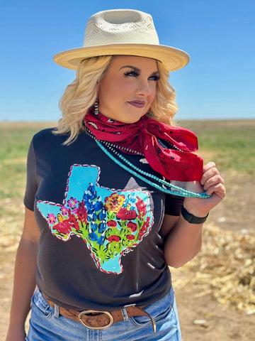 Callie Ann Stelter Bluebonnet Texas Tee - Exclusive-Tees-Sunshine and Wine Boutique