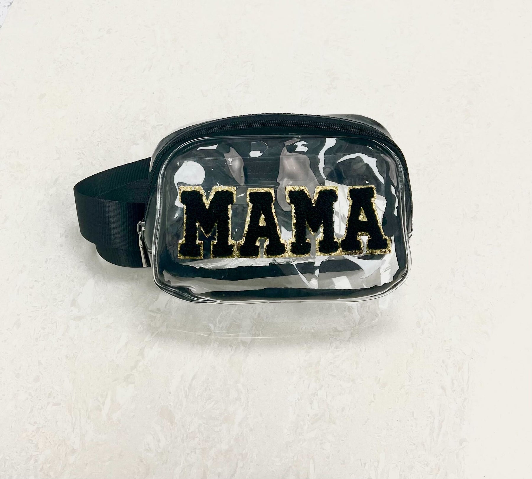 Grace & Emma The Clear Chenille Mama Belt Bag for Game Day-Purse-Sunshine and Wine Boutique