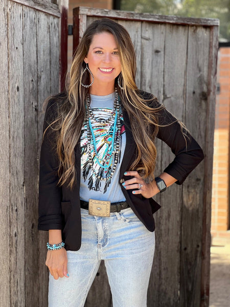 Callie Ann Stelter Watercolor Headdress Tee - Exclusive-Tees-Sunshine and Wine Boutique
