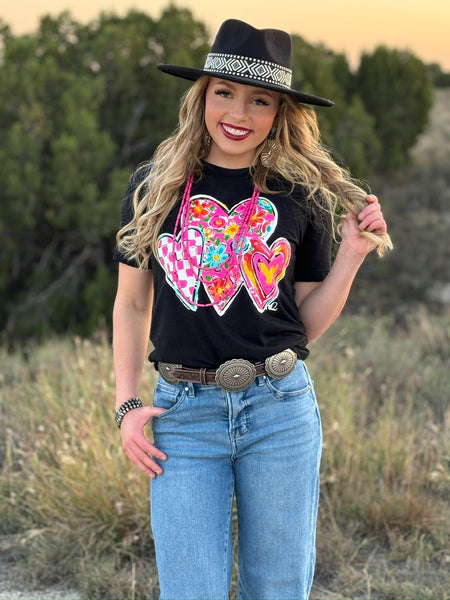 Texas True Threads Callie Ann Stelter Trio of Hearts Tee & Sweatshirt - Exclusive-Sunshine and Wine Boutique