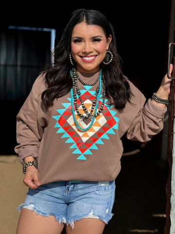 Texas True Threads Ryanne's Fall Aztec Sweatshirt - Exclusive-Tees-Sunshine and Wine Boutique