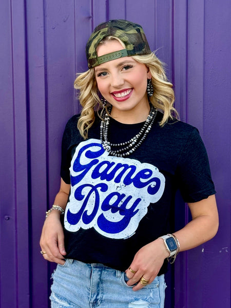 Texas True Threads Big Game Day Retro Glitter Tee - Exclusive-Tees-Sunshine and Wine Boutique