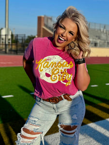 Texas True Threads Kansas City with White Helmet Tee-Tees-Sunshine and Wine Boutique