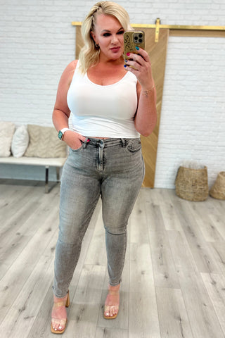 Judy Blue Charlotte High Rise Stone Wash Slim Jeans in Gray - Exclusive