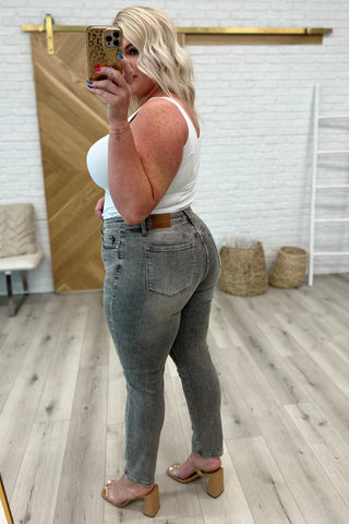 Judy Blue Charlotte High Rise Stone Wash Slim Jeans in Gray - Exclusive