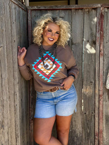 Texas True Threads Ryanne's Fall Aztec Sweatshirt