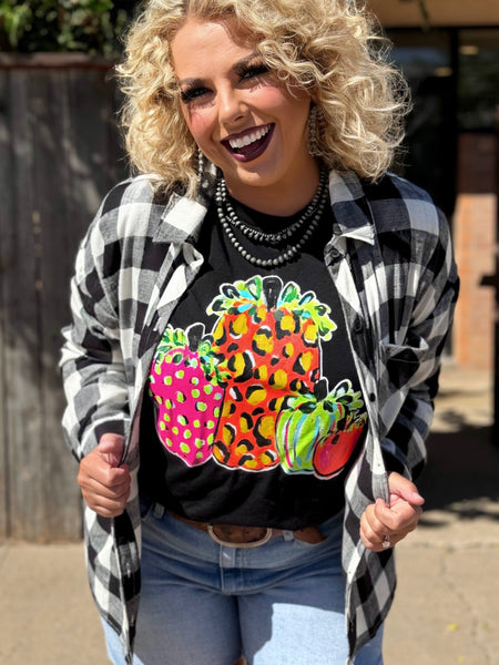 Texas True Threads Callie Ann Stelter Neon Pumpkins Tee - Exclusive-Tees-Sunshine and Wine Boutique