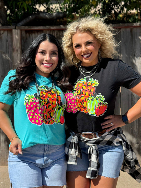 Texas True Threads Callie Ann Stelter Neon Pumpkins Tee - Exclusive-Tees-Sunshine and Wine Boutique