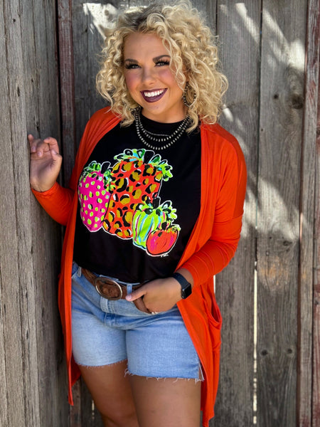 Texas True Threads Callie Ann Stelter Neon Pumpkins Tee - Exclusive-Tees-Sunshine and Wine Boutique