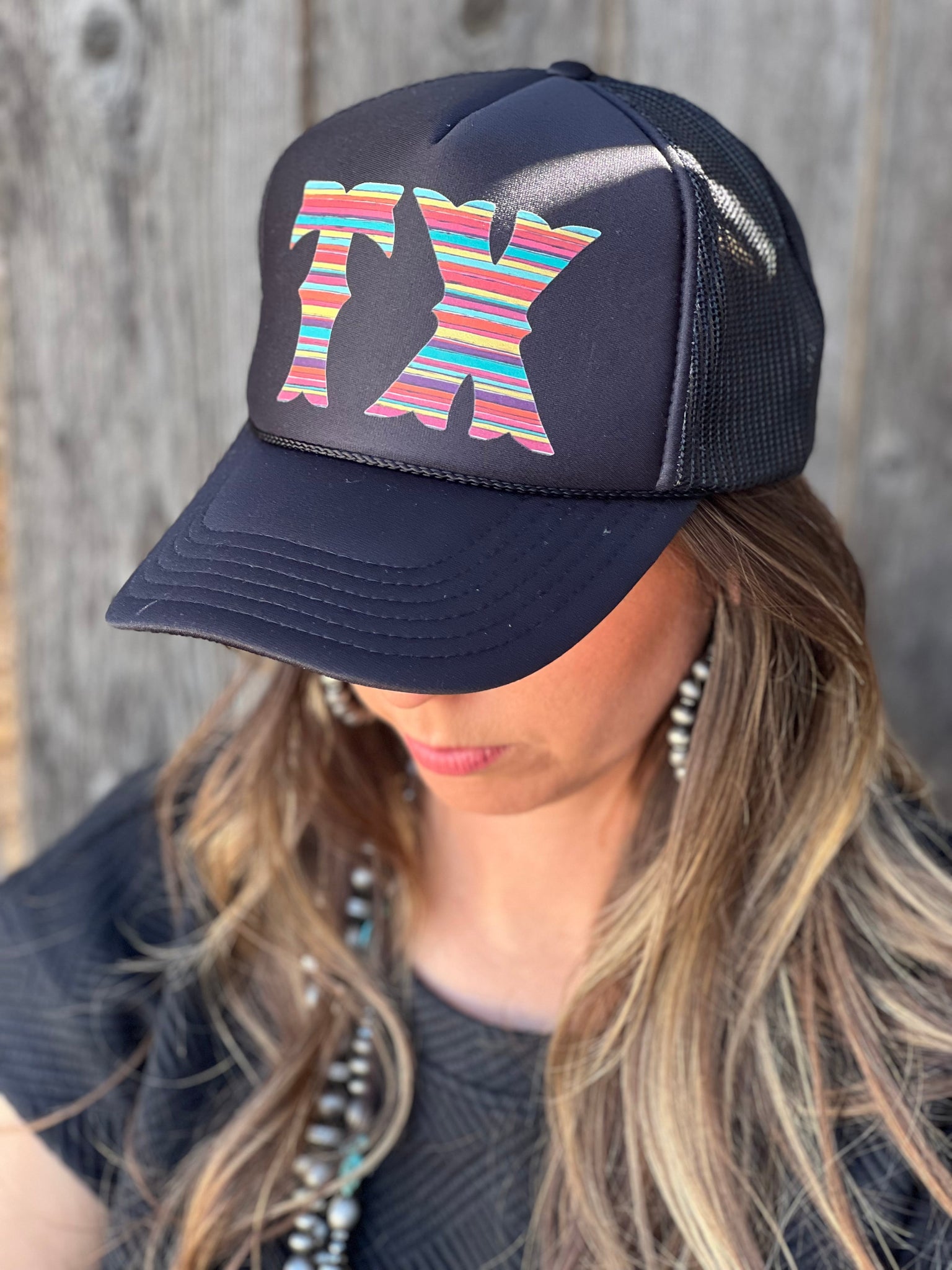 Texas True Threads Serape State Custom Foam Trucker Cap - Exclusive-Hats-Sunshine and Wine Boutique