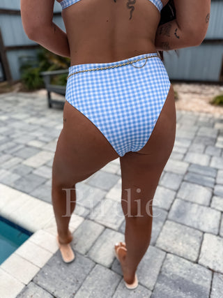 Birdie Blue Gingham Girl Two Piece Swimsuit Set