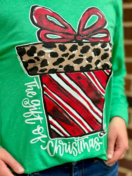 Texas True Threads Callie Ann Stelter Candy Cane Present Tee & Sweatshirt-Tees-Sunshine and Wine Boutique