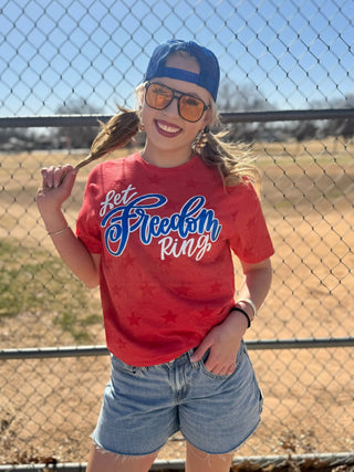 PREORDER: Texas True Threads Let Freedom Ring With Blue Metallic Puff Tee