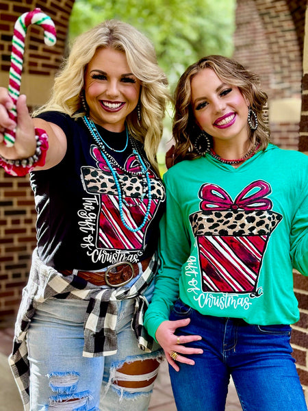 Texas True Threads Callie Ann Stelter Candy Cane Present Tee & Sweatshirt-Tees-Sunshine and Wine Boutique