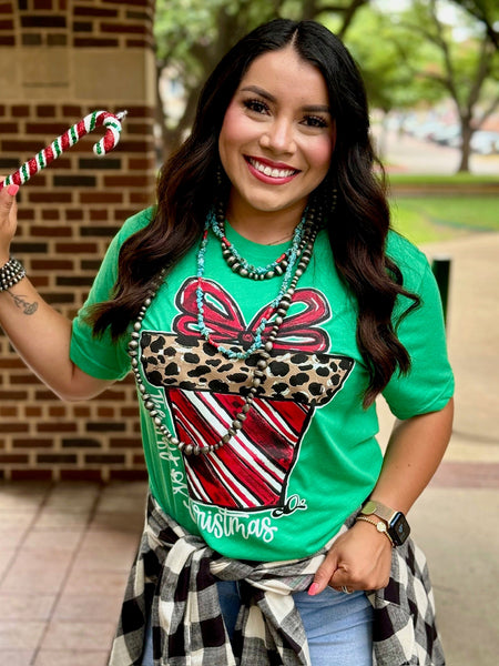 Texas True Threads Callie Ann Stelter Candy Cane Present Tee & Sweatshirt-Tees-Sunshine and Wine Boutique