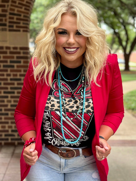 Texas True Threads Callie Ann Stelter Candy Cane Present Tee & Sweatshirt-Tees-Sunshine and Wine Boutique