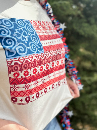 Texas True Threads Barbara's Paisley Flag Tee