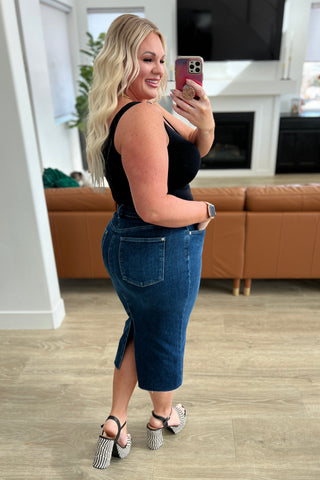 Judy Blue Marcy High Rise Denim Midi Skirt - Exclusive