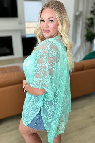 Andree By Unit Good Days Ahead Lace Kimono In Mint