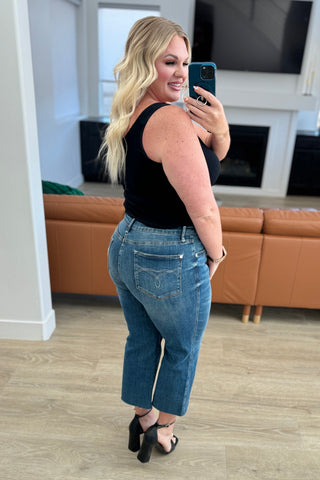 Judy Blue Hayes High Rise Wide Leg Crop Jeans - Exclusive