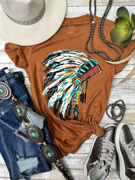 Callie Ann Stelter Watercolor Headdress Tee - Exclusive-Tees-Sunshine and Wine Boutique