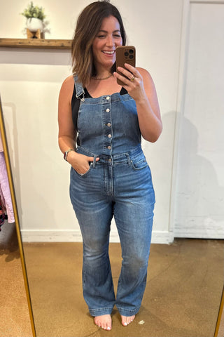 Judy Blue Izzy Control Top Retro Flare Overalls - Exclusive