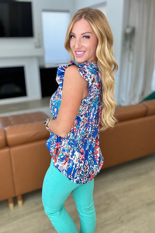 One Eleven North Do More Flutter Sleeve Top