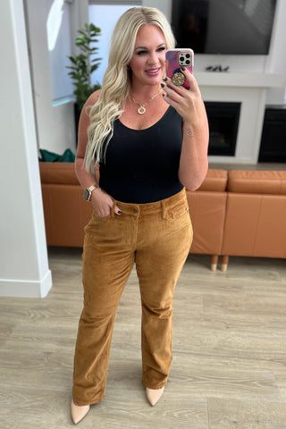 Judy Blue Cordelia Bootcut Corduroy Pants in Camel - Exclusive