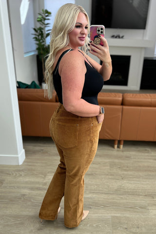 Judy Blue Cordelia Bootcut Corduroy Pants in Camel - Exclusive