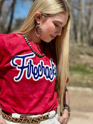 Texas True Threads Firecracker in Royal Blue Glitter Tee-Tees-Sunshine and Wine Boutique