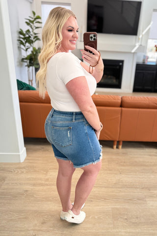 Judy Blue Kelsey Mid Rise Distressed Cutoff Shorts - Exclusive