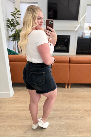 Judy Blue Ember High Rise Control Top Fray Hem Shorts - Exclusive