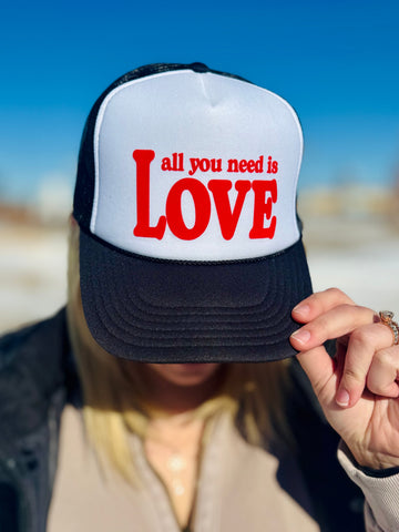 All You Need is Love Trucker Cap-Hats-Sunshine and Wine Boutique