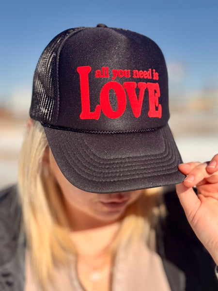 All You Need is Love Trucker Cap-Hats-Sunshine and Wine Boutique