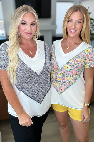 Sew In Love To Rock a Rhyme Color Block Top in Pink Floral