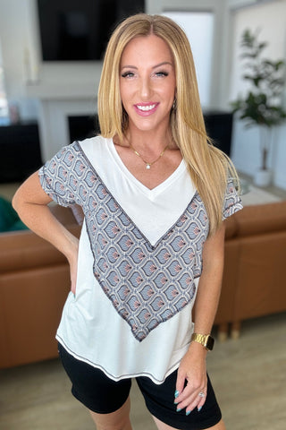 Sew In Love To Rock a Rhyme Color Block Top in Abstract